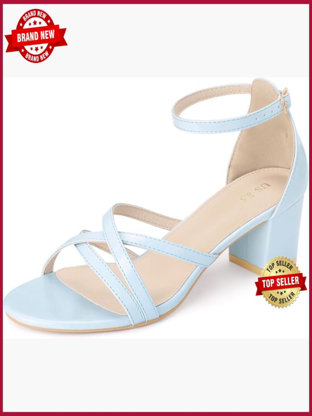 Women's Strappy Ankle Strap Chunky Heel Sandals Open Toe Block Heel